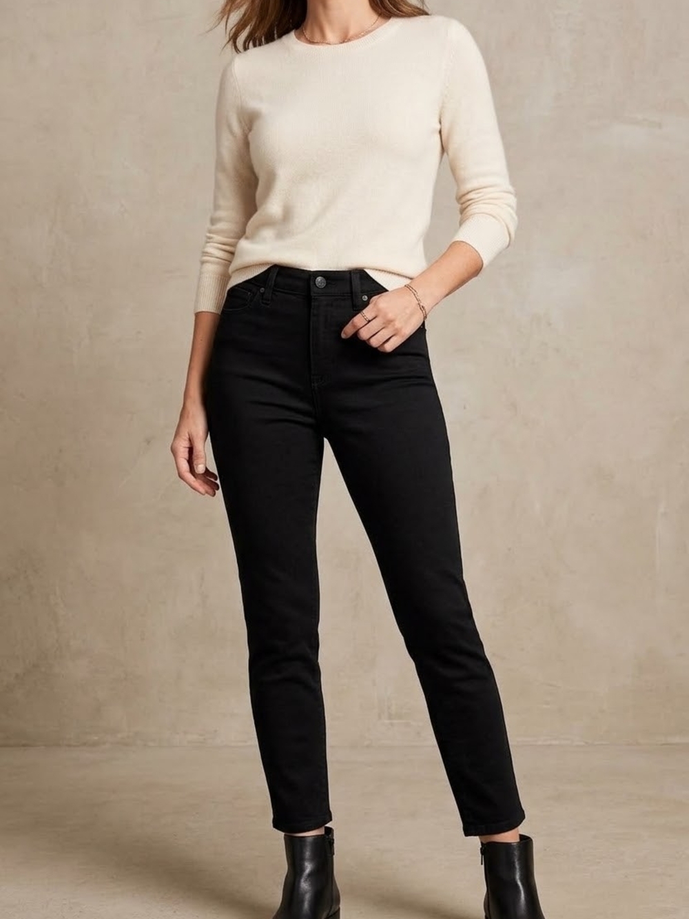 Talbots Black High-Rise Ankle Slim Jeans